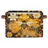 Aglebo Abstract Flower Bee Storage Basket Foldable Storage Bins Fabric Organizer Basket with Handles Rectangle Closet Basket for Shelves Laundry Nursery Bedroom Basket, 15 x 11 x 9.5 in 1 Pack view 2