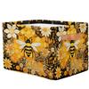 Aglebo Abstract Flower Bee Storage Basket Foldable Storage Bins Fabric Organizer Basket with Handles Rectangle Closet Basket for Shelves Laundry Nursery Bedroom Basket, 15 x 11 x 9.5 in 1 Pack view 3