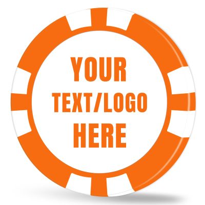 11.5 Grams Personalized Clay Poker Chips | Custom Poker Chips with Logo, Text|Double-Sided Full-Color Printing|Bar Tokens, Golf Markers,Party Games,Casino Night (Orange)
