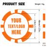 11.5 Grams Personalized Clay Poker Chips | Custom Poker Chips with Logo, Text|Double-Sided Full-Color Printing|Bar Tokens, Golf Markers,Party Games,Casino Night (Orange) view 3