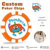 11.5 Grams Personalized Clay Poker Chips | Custom Poker Chips with Logo, Text|Double-Sided Full-Color Printing|Bar Tokens, Golf Markers,Party Games,Casino Night (Orange) view 4