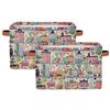 Aglebo Cartoon City Painting Storage Basket Foldable Storage Bins Fabric Organizer Basket with Handles Rectangle Closet Basket for Shelves Laundry Nursery Bedroom Basket, 15 x 11 x 9.5 in 2 Pack view 1