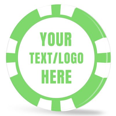 11.5 Grams Personalized Clay Poker Chips | Custom Poker Chips with Logo, Text|Double-Sided Full-Color Printing|Bar Tokens, Golf Markers,Party Games,Casino Night (D,Green)