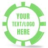 11.5 Grams Personalized Clay Poker Chips | Custom Poker Chips with Logo, Text|Double-Sided Full-Color Printing|Bar Tokens, Golf Markers,Party Games,Casino Night (D,Green) view 1