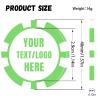 11.5 Grams Personalized Clay Poker Chips | Custom Poker Chips with Logo, Text|Double-Sided Full-Color Printing|Bar Tokens, Golf Markers,Party Games,Casino Night (D,Green) view 3