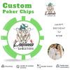 11.5 Grams Personalized Clay Poker Chips | Custom Poker Chips with Logo, Text|Double-Sided Full-Color Printing|Bar Tokens, Golf Markers,Party Games,Casino Night (D,Green) view 4