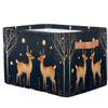 Aglebo Starry Sky Moose Tree Storage Basket Foldable Storage Bins Fabric Organizer Basket with Handles Rectangle Closet Basket for Shelves Laundry Nursery Bedroom Basket, 15 x 11 x 9.5 in 2 Pack view 3