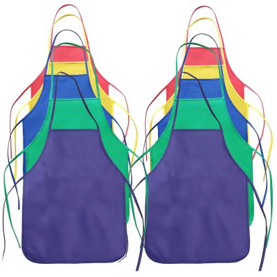 12 Pcs Aprons Little Minds Painting For Cooking Activities, Smocks Non-Woven Adjustable Pockets Without, Art Classes Daycares Parties For Ideal