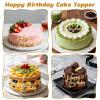 10pcs Happy Birthday Cake Toppers Gold Acrylic Happy Birthday Sign For Cake Decorations Cakes Picks Stick Decor For Celebrating Anniversary Party Wedding view 4