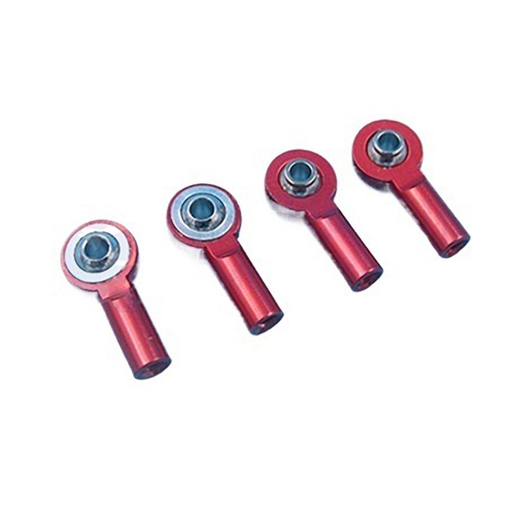 4PCS M2 Metal Ball Rod Ends for RC Models Pushrod Linkages Steering Suspension Connectors(Red)