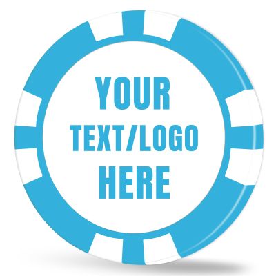11.5 Grams Personalized Clay Poker Chips | Custom Poker Chips with Logo, Text|Double-Sided Full-Color Printing|Bar Tokens, Golf Markers,Party Games,Casino Night (DLight Blue)