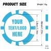 11.5 Grams Personalized Clay Poker Chips | Custom Poker Chips with Logo, Text|Double-Sided Full-Color Printing|Bar Tokens, Golf Markers,Party Games,Casino Night (DLight Blue) view 3