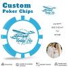 11.5 Grams Personalized Clay Poker Chips | Custom Poker Chips with Logo, Text|Double-Sided Full-Color Printing|Bar Tokens, Golf Markers,Party Games,Casino Night (DLight Blue) view 4