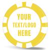 11.5 Grams Personalized Clay Poker Chips | Custom Poker Chips with Logo, Text|Double-Sided Full-Color Printing|Bar Tokens, Golf Markers,Party Games,Casino Night (D, Yellow) view 1