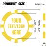 11.5 Grams Personalized Clay Poker Chips | Custom Poker Chips with Logo, Text|Double-Sided Full-Color Printing|Bar Tokens, Golf Markers,Party Games,Casino Night (D, Yellow) view 3