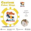 11.5 Grams Personalized Clay Poker Chips | Custom Poker Chips with Logo, Text|Double-Sided Full-Color Printing|Bar Tokens, Golf Markers,Party Games,Casino Night (D, Yellow) view 4