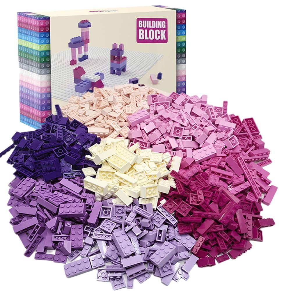 1200 Pieces Building Bricks Play Set, Colors Mixed Shapes Classic Colors Bulk Building Blocks, Generic Brick Building Parts, for Boys and Girls