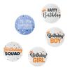 Leewoth 4pcs It's My Birthday Button Happy Button Happy Birthday Badge Pins Party for Adults, Kids, Men or Women Party Decorations (Blue and white) view 1