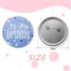 Leewoth 4pcs It's My Birthday Button Happy Button Happy Birthday Badge Pins Party for Adults, Kids, Men or Women Party Decorations (Blue and white) view 2