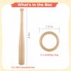 Baseball Bats Wood Stands 4 Packs, With 4 Wood Rings And 12 Baseball Bats, Lovely Little Softball Bats Baseball Holders To Exhibit Game & Home Run Balls view 3