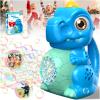 Dinosaur Bubble Machine Toy for Kids: Automatic Blower with Lights, Large 150ML Tank & Powerful Motor - Produces 15,000+ Colorful Bubbles/Min for Magical Party, Birthday view 1