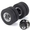 Rc Car Wheel Rim Tire for Tamiya 4 Pcs Rear Wheel Rim Hub and Rubber Tires Kit for 1/14th rc Cars Tractor Truck Trailer Cargo Wheels Parts view 2