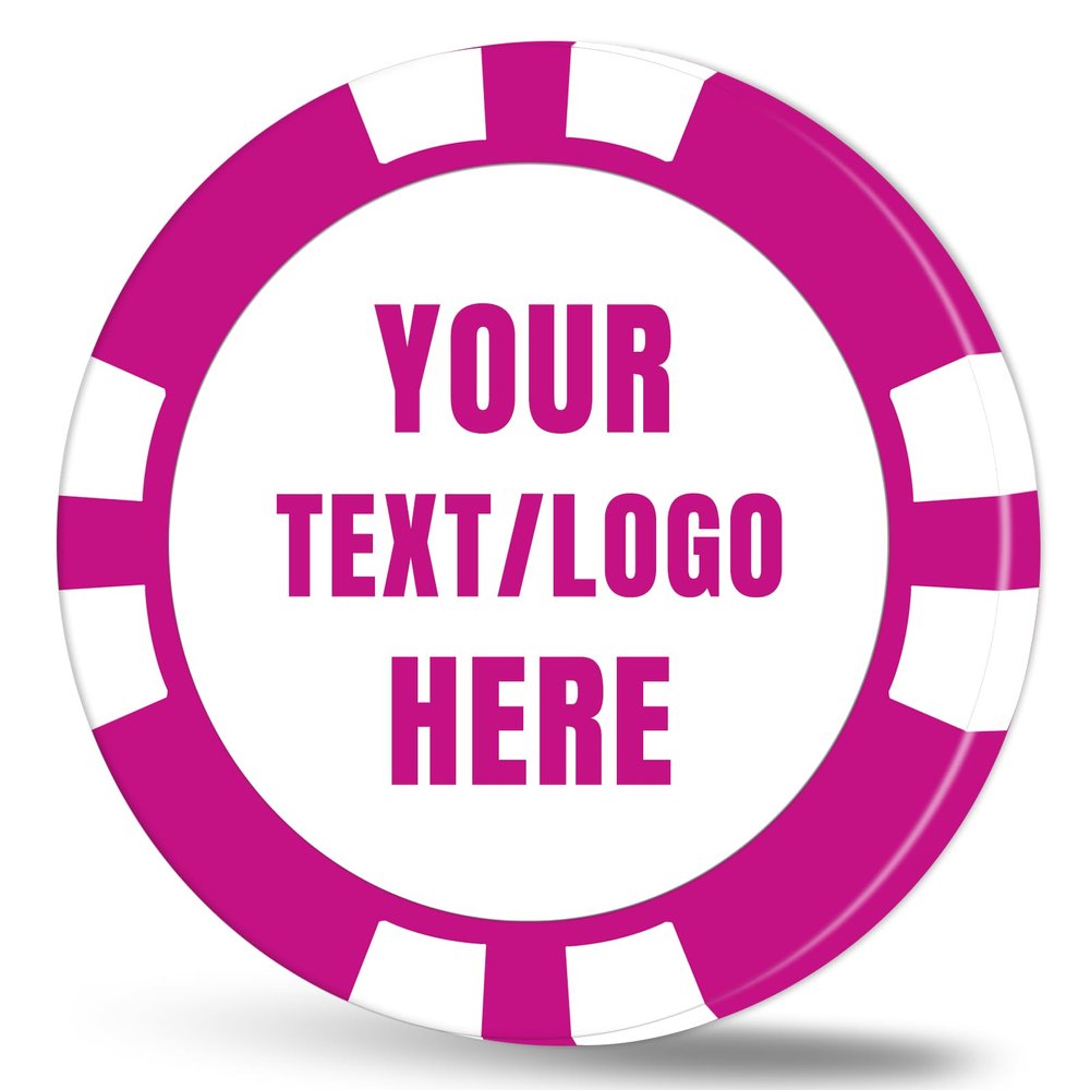 11.5 Grams Personalized Clay Poker Chips | Custom Poker Chips with Logo, Text|Double-Sided Full-Color Printing|Bar Tokens, Golf Markers,Party Games,Casino Night (D, Rose Red)