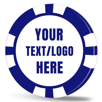 11.5 Grams Personalized Clay Poker Chips | Custom Poker Chips with Logo, Text|Double-Sided Full-Color Printing|Bar Tokens, Golf Markers,Party Games,Casino Night (D,Deep Blue)