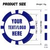 11.5 Grams Personalized Clay Poker Chips | Custom Poker Chips with Logo, Text|Double-Sided Full-Color Printing|Bar Tokens, Golf Markers,Party Games,Casino Night (D,Deep Blue) view 3