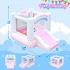 Bestsun Inflatable Bounce House for Kids, 104" X 72" X 71" Bouncy Castle for Ages 3-8, Bouncer with Slide, Jumping Area, Basketball Hoop, Twister Game, Blower Included view 2
