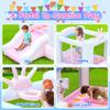 Bestsun Inflatable Bounce House for Kids, 104" X 72" X 71" Bouncy Castle for Ages 3-8, Bouncer with Slide, Jumping Area, Basketball Hoop, Twister Game, Blower Included view 4