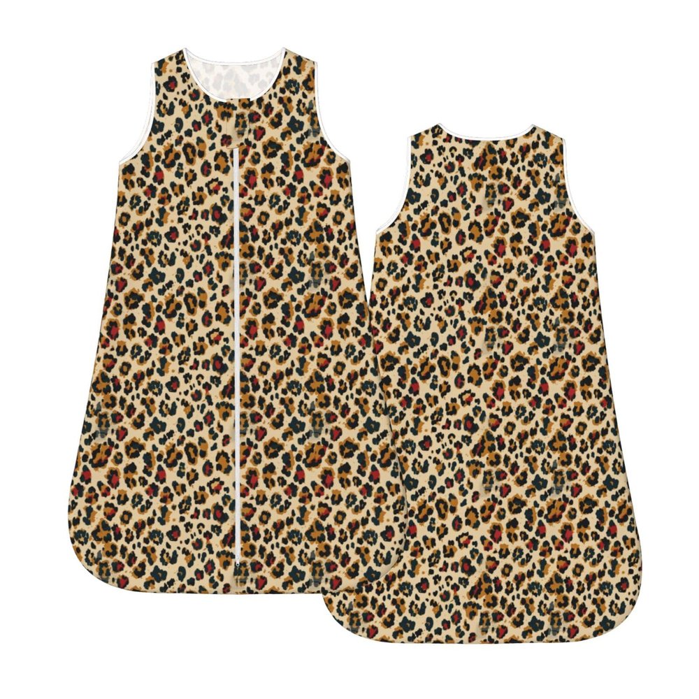 Muishi Vintage Leopard Print Pattern Baby Wearable Blanket Infant Boys Girls Sleeping Bag For Newborn Unisex Baby Stuff Sleep Sack Suit M(6-12month)