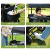 MiniKins Wagon for Kids, 2-Seater Stroller Wagon with Removable Canopy, All Terrain Tires, Foldable, Adjustable Push & Pull Handle, Storage Bag, Black view 3