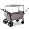 REDCAMP Foldable Stroller Wagon for 2 Kids with Canopy, Collapsible Outdoor Stroller, Adjustable Handle and 5-Point Harness, Grey Pull-Along Wagon for Beach/Park/Zoo/Travel view 1