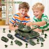 Army Tank Toys for Boys 3 4 5 6 7 8 Years Old, Military Toys Playset with 6 Mini Die-Cast Cars Helicopter & 10 Army Men Toy Soldiers, Kids Christmas Birthday Gifts Present for Boys Age 3+ view 2