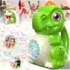 Toddler Toys Dinosaur Bubble Machine: Automatic Blower with Lights, Large 150ML Tank & Powerful Motor - Produces 15,000+ Colorful Bubbles/Min for Magical Party, Birthday view 1