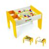 UNICOO 5-in-1 Kids Sand & Activity Table with Play Sand, Molds & Building Blocks | Sensory Play Table, Study Desk & Storage for Toddlers | Kids Summer Indoor & Outdoor Games (Yellow) view 1