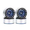 AMZSTAR 4PCS 1.55 Inch Aluminum Alloy Metal Beadlock Wheel Rim Hubs Replacement Parts for 1/10 1/18 RC Crawler Car 1.55 inch Tires (10holes-Black Blue) view 1