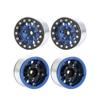 AMZSTAR 4PCS 1.55 Inch Aluminum Alloy Metal Beadlock Wheel Rim Hubs Replacement Parts for 1/10 1/18 RC Crawler Car 1.55 inch Tires (10holes-Black Blue) view 2