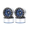 AMZSTAR 4PCS 1.55 Inch Aluminum Alloy Metal Beadlock Wheel Rim Hubs Replacement Parts for 1/10 1/18 RC Crawler Car 1.55 inch Tires (10holes-Black Blue) view 3