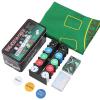 JolliLudo Texas Holdem Poker Chip Set Includes 200 Poker Chips 1 Holder 2 Card Decks 1 Mat 1 Tin Storage Box Blackjack Fun Game Night Supplies Gift for Christmas view 1