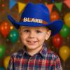 Feraurae Personalized Toddler Cowgirl Hat Age 2-4 Custom Name Rhinestone Cowboy Hat for Girls Boys Western Hats for Kids view 2