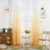 HooHero Yellow 50 Width Sheer Curtains Modern Simple Ombre Style Window Treatments Rod Pocket Top Style Panel for Kids Nursery Room Bedroom view 1