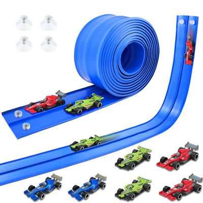 HACOCOLA 15 Ft Flexible Race Track Set with 6 Toy Cars for Kids