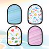 4 PCS Seabeach & Stripe Theme Sand Wipe Off Mitts, Soft Breathable Gloves Duster for Volleyball Sandbox Lakeside Water Activities, Beach Sand Remover Cleaner Mitts Bags for Surf Ocean Sport Recreation view 1