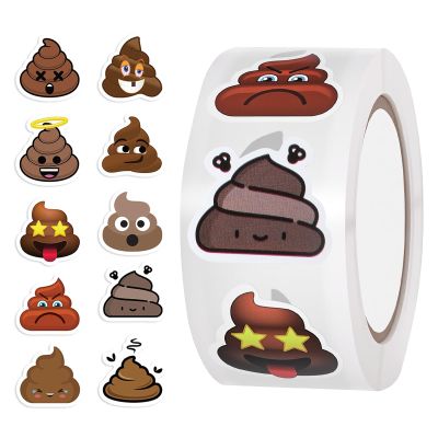 1000PCS Funny Poop Stickers Roll Poop Sticker 10 Styles Poops Party Favors Decorations Gifts Self Adhesive Stickers Decals for Water Bottles Luggage Scrapbook Laptop Envelope Office Birthday