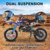 50cc 2-Stroke Kids Dirt Bike for Boys & Girls 8-14 Years, Gas Powered Mini Dirt Bike with 10" Off-Road Tyres, Front & Rear Disc Brakes, Max Speed 25MPH, Ideal Off-Road Motorcycle for Children (Blue) view 4