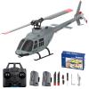 Authticar RC Helicopter, 1:42 Scale 4CH Bell206 RC Helicopter with 6 Axis Gyro Altitude Hold Optical Flow Positioning Brushless Motor One Key Takeoff Landing for Adults (Gray) view 1