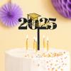 Graduation Cupcake Toppers 2025 | Black and Gold Graduation Theme Cupcake Toppers,Appetizer Picks Decorative Photo Booth Props Table Centerpieces for Kindergarten Classroom Kids College School view 2