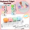 4 PCS Keyboard Fidget Toy, Keyboard Fidget Keychain 4-in-1 Keyboard Decompression Button Finger Clicker Toys, Button Stress Relief Fidget Gifts (Colorful) view 2